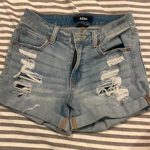 Aero Ripped Jean Shorts